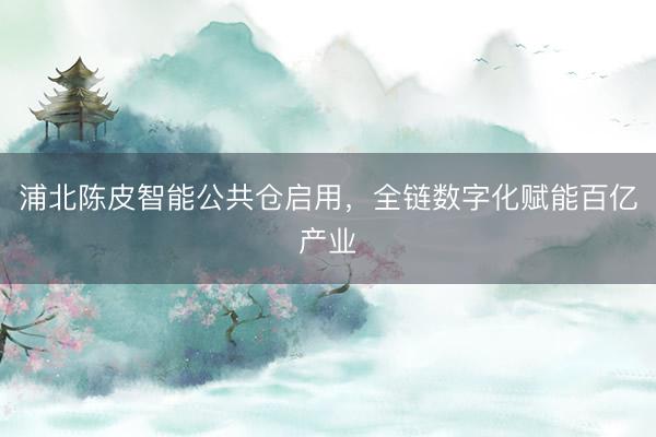 浦北陈皮智能公共仓启用，全链数字化赋能百亿产业