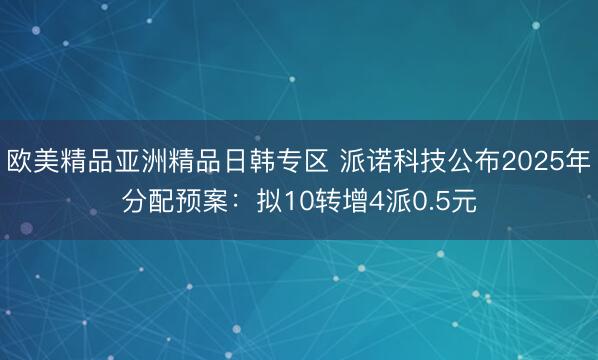 欧美精品亚洲精品日韩专区 派诺科技公布2025年分配预案：拟10转增4派0.5元