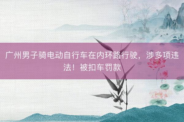 广州男子骑电动自行车在内环路行驶，涉多项违法！被扣车罚款