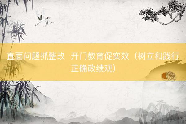 直面问题抓整改  开门教育促实效（树立和践行正确政绩观）