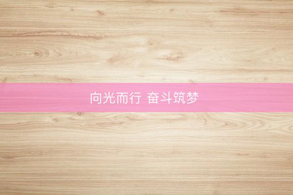 向光而行 奋斗筑梦 