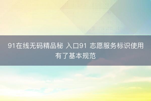 91在线无码精品秘 入口91 志愿服务标识使用有了基本规范