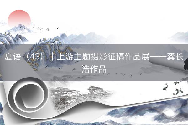 夏语（43）｜上游主题摄影征稿作品展——龚长浩作品