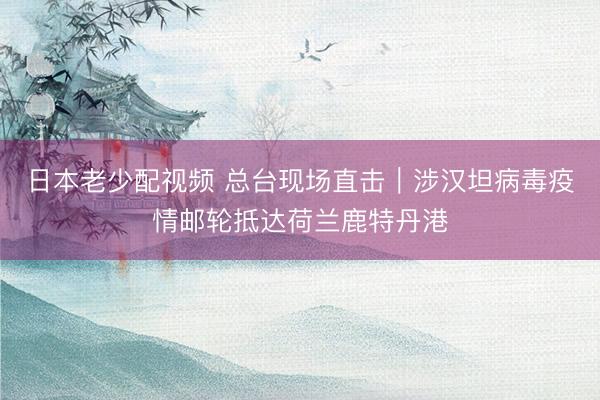 日本老少配视频 总台现场直击｜涉汉坦病毒疫情邮轮抵达荷兰鹿特丹港
