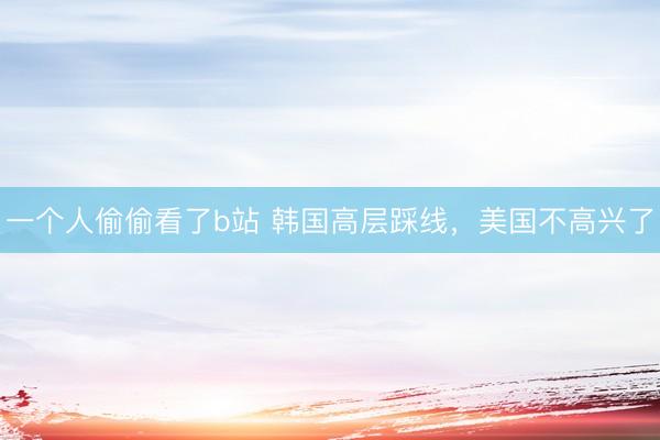 一个人偷偷看了b站 韩国高层踩线，美国不高兴了