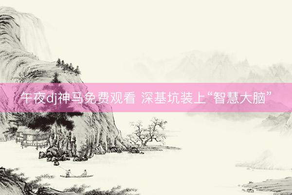 午夜dj神马免费观看 深基坑装上“智慧大脑”