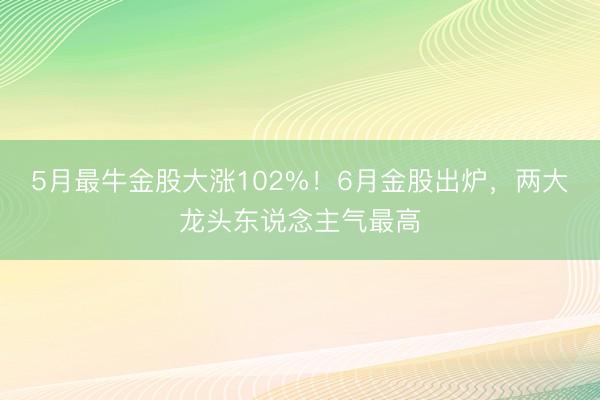 5月最牛金股大涨102%！6月金股出炉，两大龙头东说念主气最高