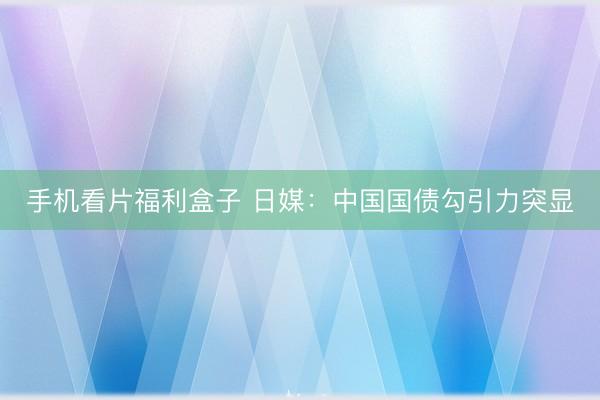 手机看片福利盒子 日媒：中国国债勾引力突显