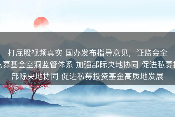 打屁股视频真实 国办发布指导意见,证监会全场所、立体化构建私募基金空洞监管体系 加强部际央地协同 促进私募投资基金高质地发展