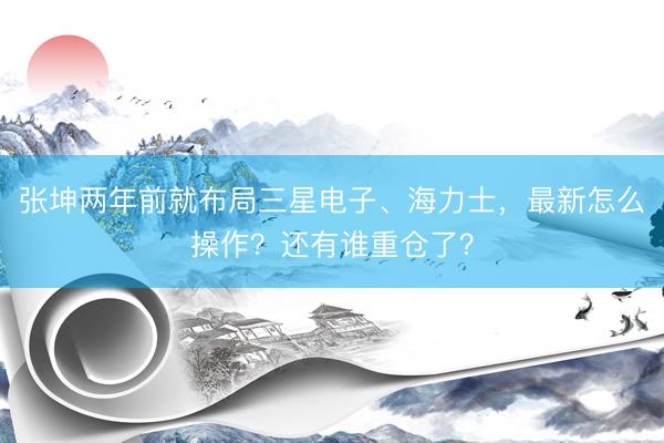 张坤两年前就布局三星电子、海力士，最新怎么操作？还有谁重仓了？