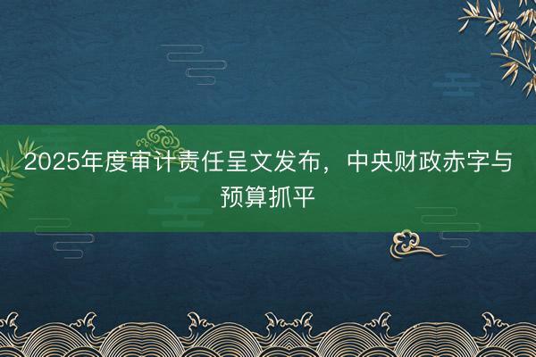 2025年度审计责任呈文发布，中央财政赤字与预算抓平